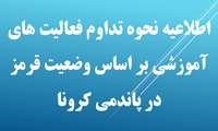 نحوه تداوم فعالیت های آموزشی دانشجویان بر اساس وضعیت قرمز در پاندمی کرونا